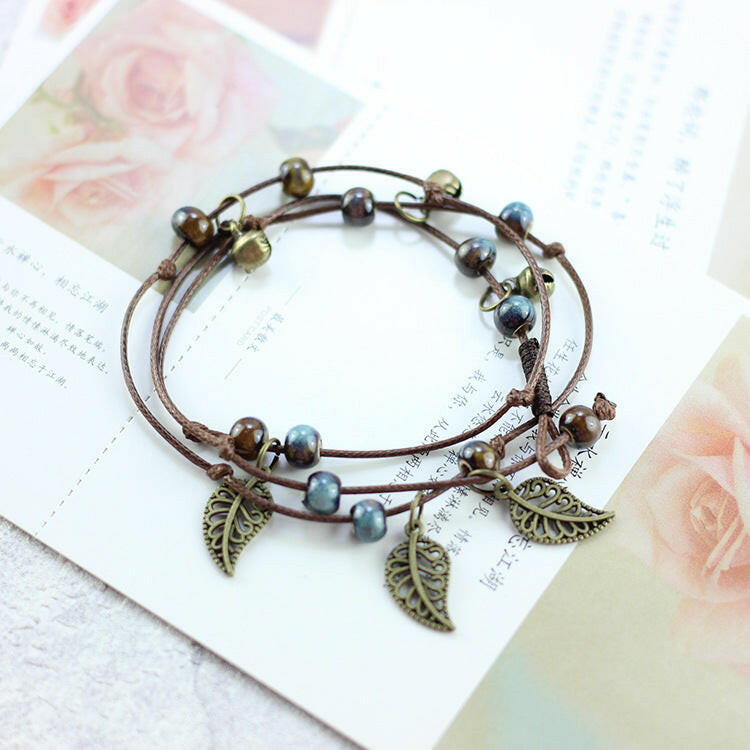 Kaze Classic Charm Bracelet for Girls | Adjustable Iron Alloy Ceramic Charm Bracelet in 3 Colours Ceramic glaze