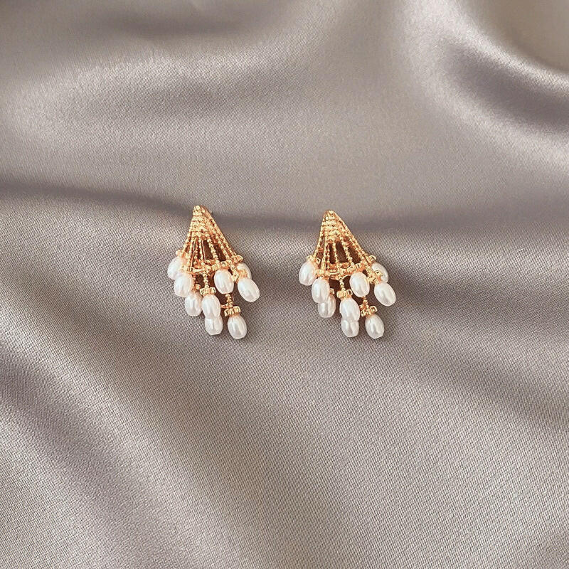 Kaze Geometric Temperament Earrings | Korean Minimalist Earrings in 6 Styles Pearl earrings