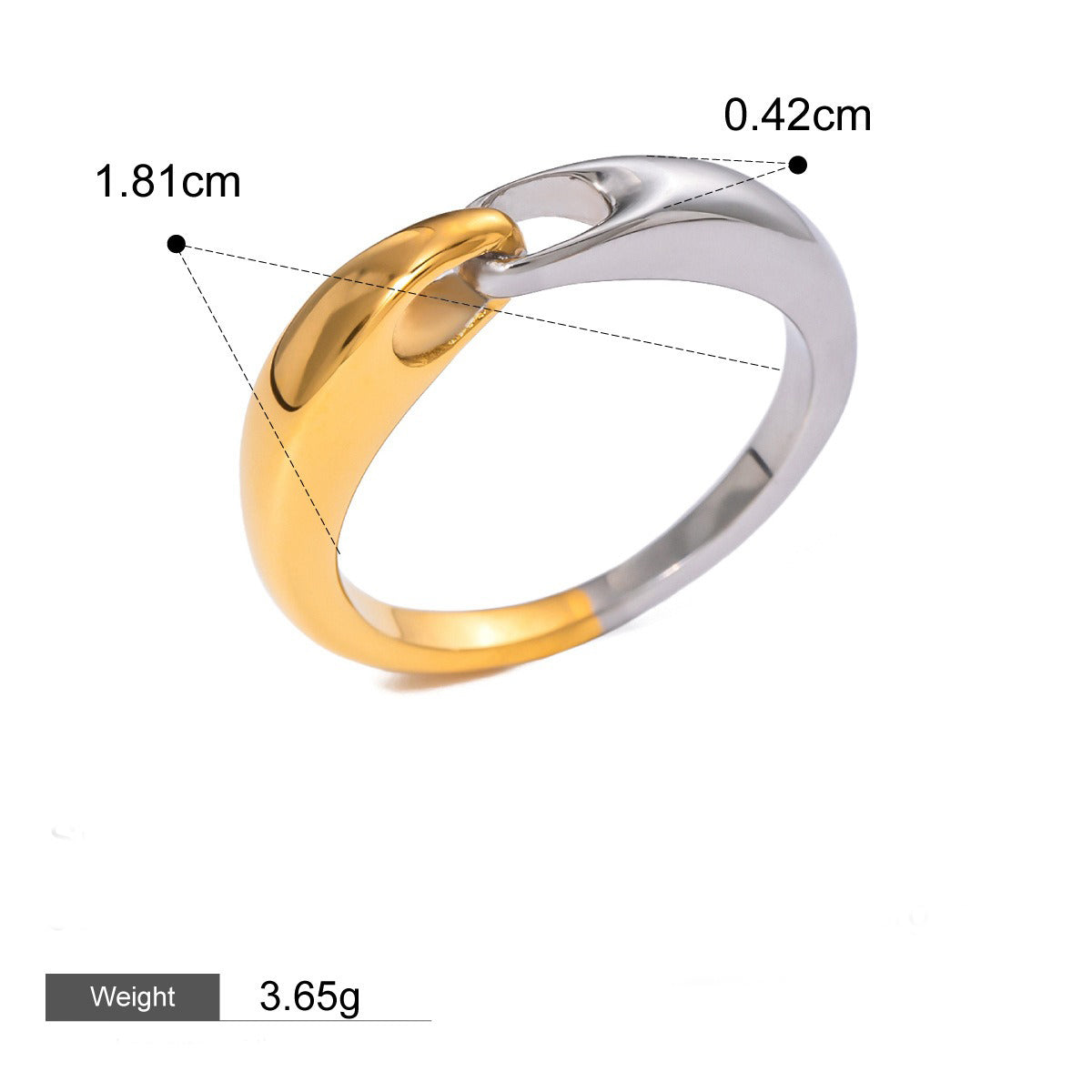 Kaze 18K Gold Geometric Fashion Ring Collection | 16 Style Variants in Contemporary Designs Style L-88