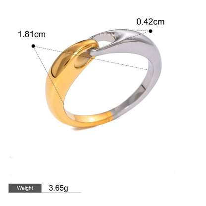 Kaze 18K Gold Geometric Fashion Ring Collection | 16 Style Variants in Contemporary Designs Style L-88