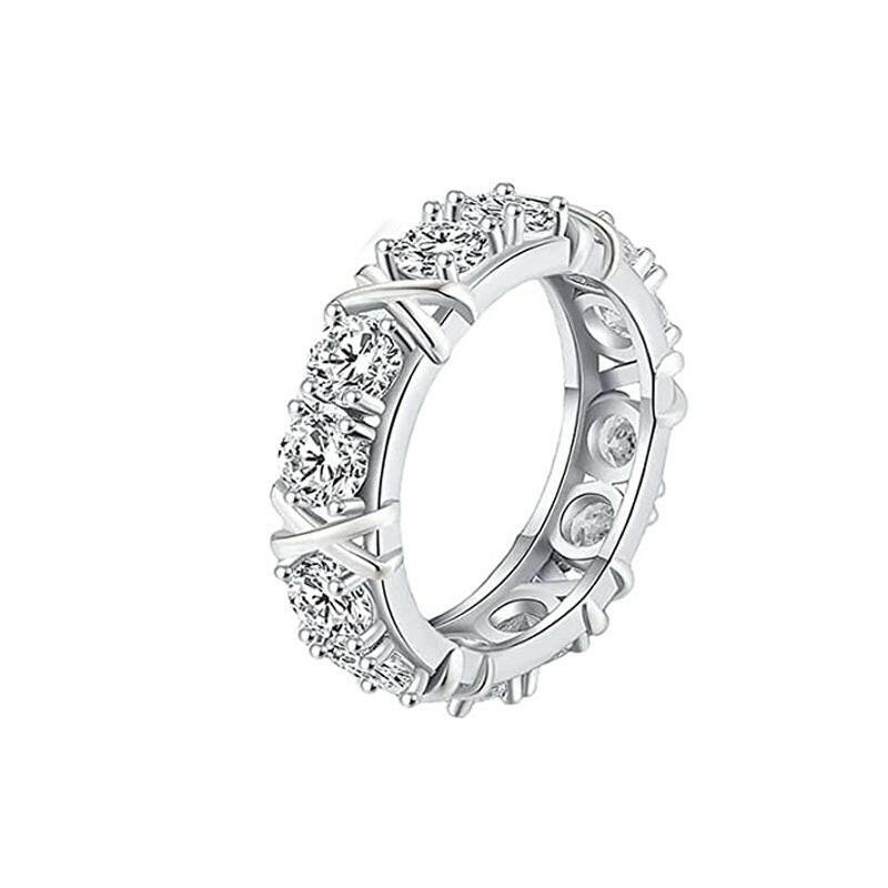 Kaze Shiny Luxe Geometric Ring | Silver, Two-Tone &amp; Rose Gold Ring Sizes 5–13 Silver