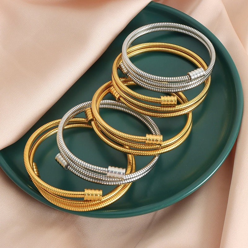 Kaze Multi-Layered Wraparound Thread Bracelet | 18K Gold Elegant Adjustable Bracelet