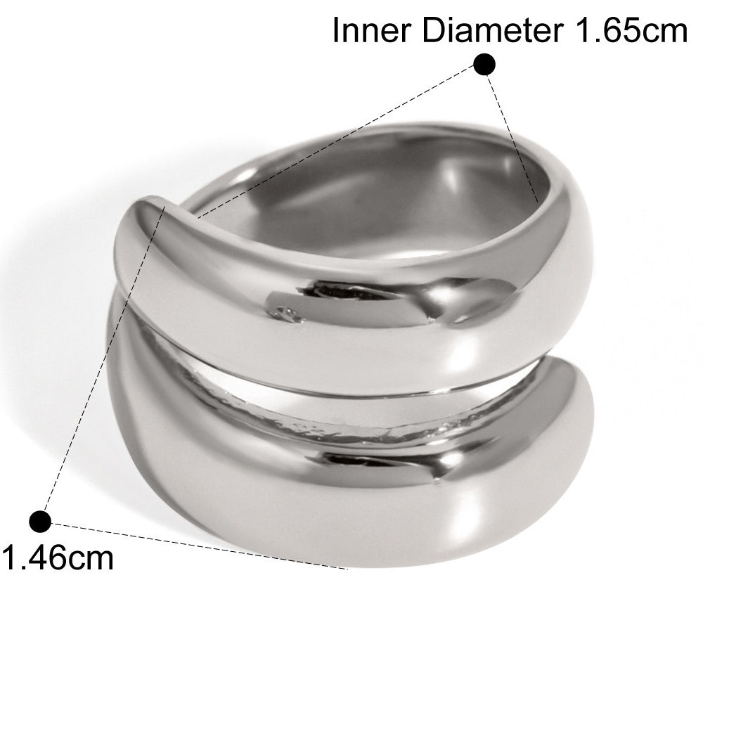 Kaze Double-Layer Spring-Shaped Ring | 18K Gold Elegant Adjustable Ring in Gold &amp; Silver Silver Adjustable