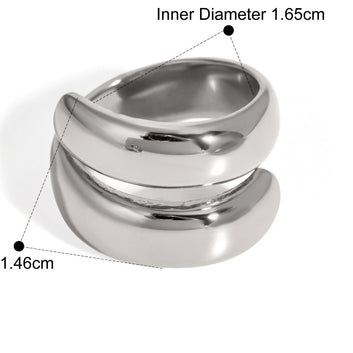 Kaze Double-Layer Spring-Shaped Ring | 18K Gold Elegant Adjustable Ring in Gold &amp; Silver Silver Adjustable