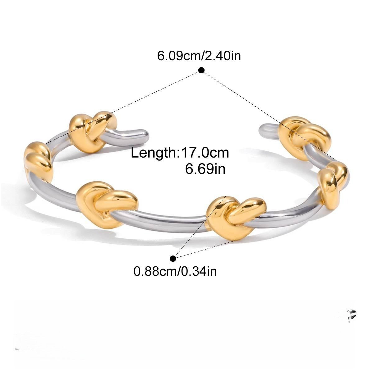 Kaze 18K Gold-Plated Lightweight Two-Tone Titanium Steel Bracelet | S925 Silver Bracelet in 3 Styles Bracelet B