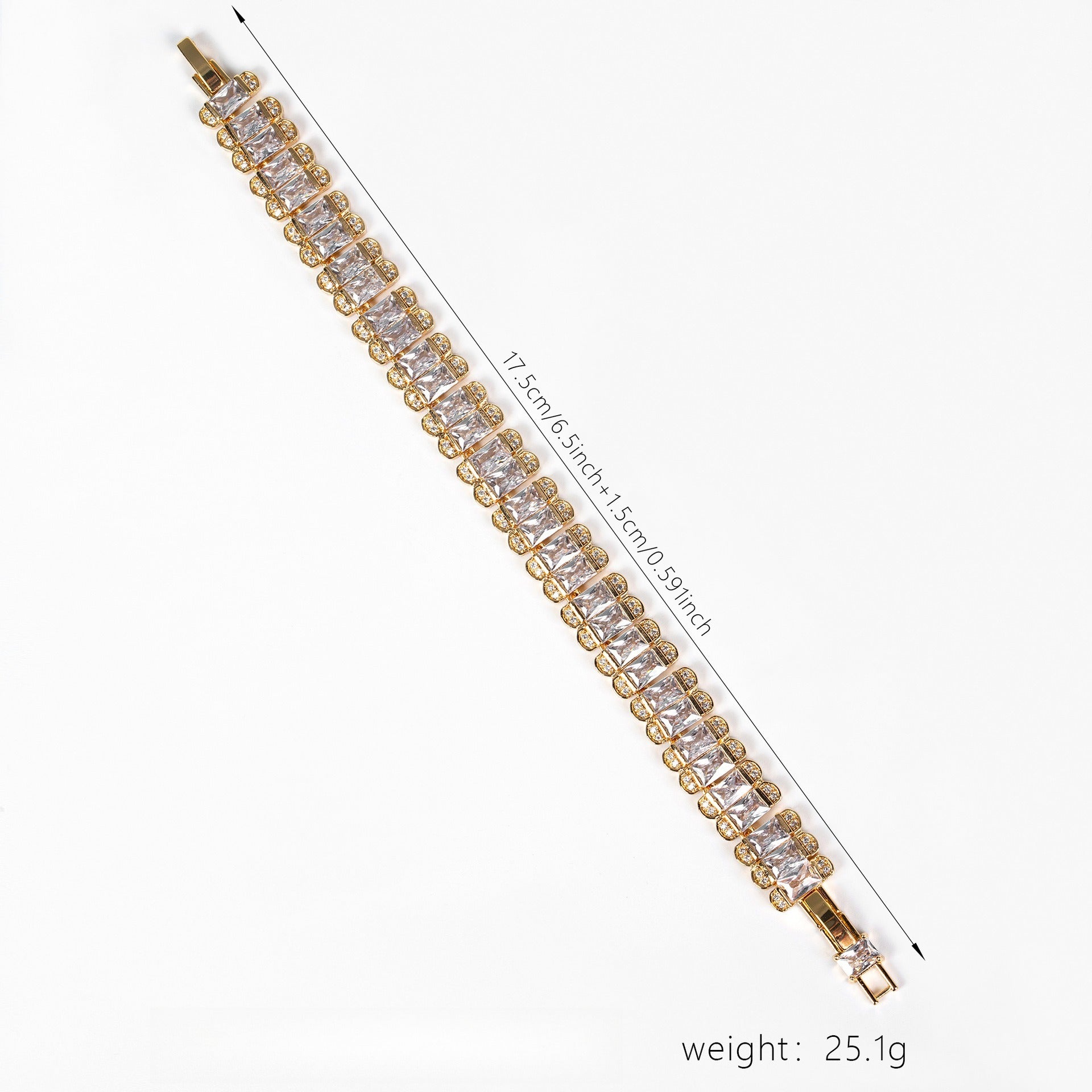 Kaze Retro Zirconia Vintage Chain Bracelet | S925 Silver Linear Pavé Bracelet