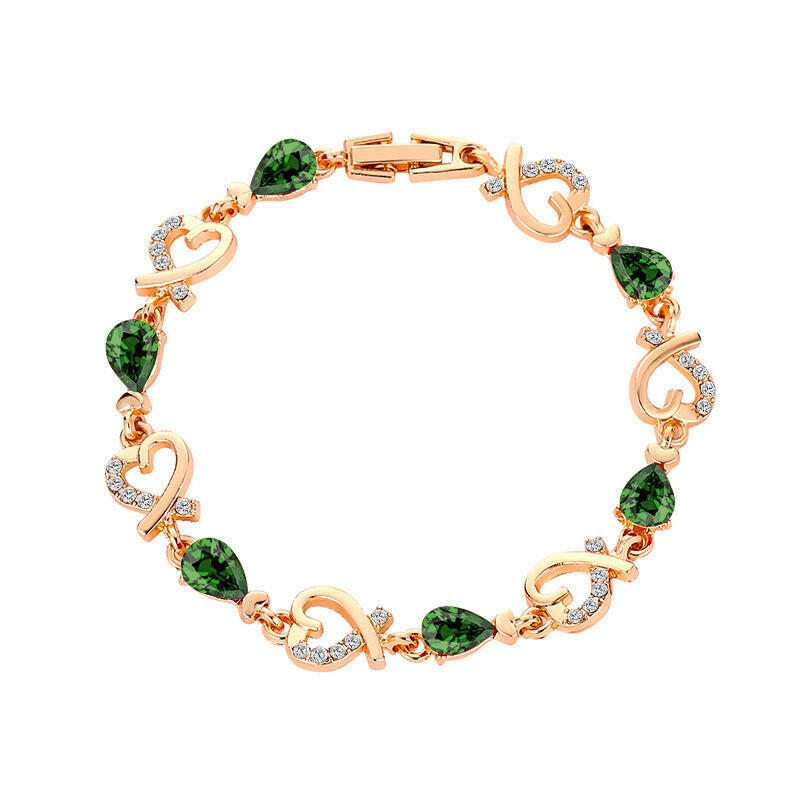 Kaze Hollow Love Rhinestone Heart Bracelet | Copper Adjustable Romantic Bracelet in 6 Styles Style1