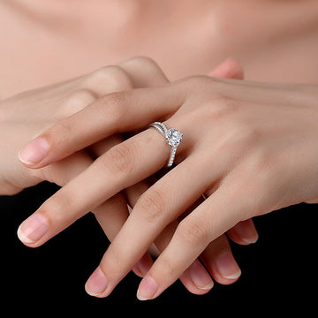 Kaze S925 Titanium Moissanite Ring | D-Color Moissanite &amp; Zircon Ring Sizes 5–9
