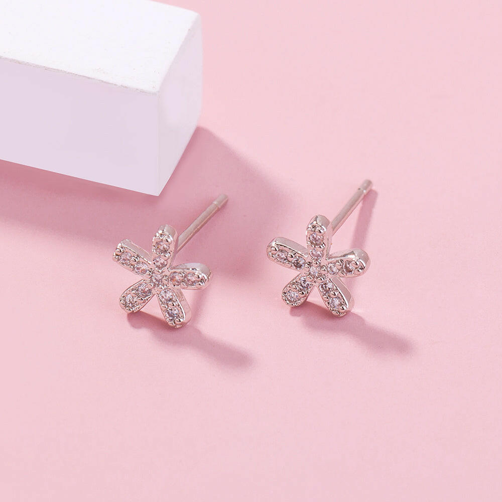 Kaze Elegant V-Shaped Diamond Mini Earrings | Geometric Sparkling Stud Earrings for Women