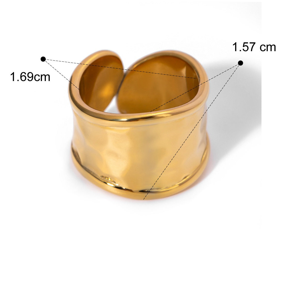 Kaze Hammered Texture Simple Elegant Ring | 18K Gold Artisan Ring in Gold &amp; Silver Gold Adjustable