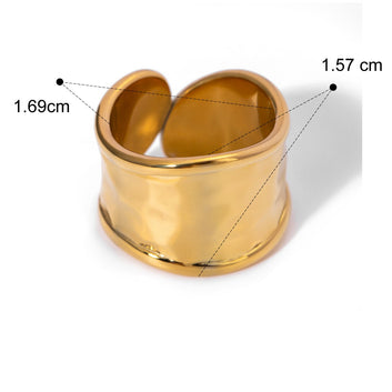 Kaze Hammered Texture Simple Elegant Ring | 18K Gold Artisan Ring in Gold &amp; Silver Gold Adjustable