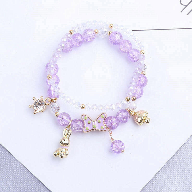 Kaze Handmade Crystal Bead Bracelet | Colourful Elegant Bracelet in Peach, Blue, Purple &amp; Multicolour
