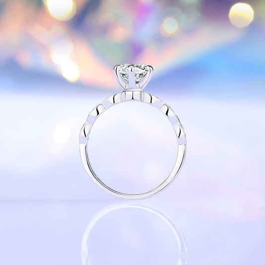 Kaze S925 Classic Six-Prong Moissanite Ring | D-Color Sterling Silver Solitaire Sizes 5–9 US