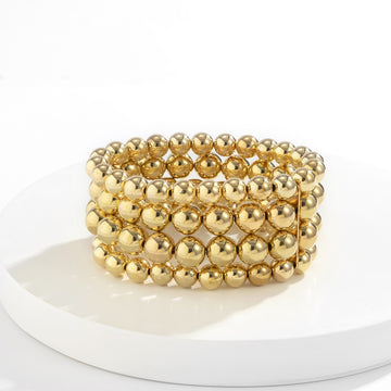 Kaze Punk Oversized Round Bead Chain Bracelet | 18K Gold Bold Statement Bracelet