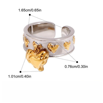 Kaze 18K Gold Pendant Titanium Steel Ring | Graceful Charm Ring in Sizes 6, 7 &amp; 8 US Ring A