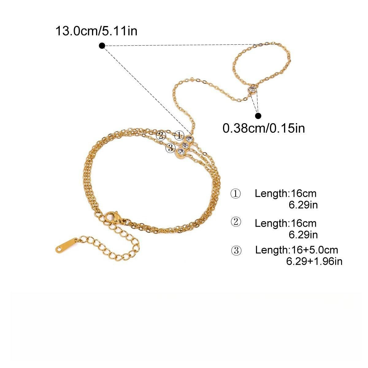 Kaze 18K Gold Lightweight Luxury Bracelet and Bangle Set | Titanium Steel Bracelet in 3 Style Variants Bracelet B