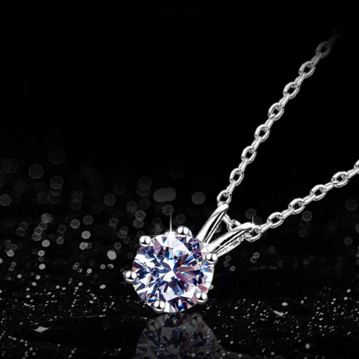 2 Carat Moissanite Pendant Necklace in 925 Sterling Silver