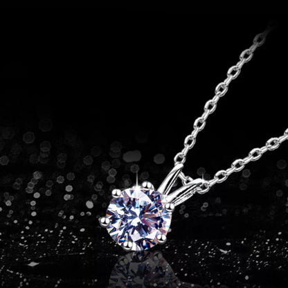 2 Carat Moissanite Pendant Necklace in 925 Sterling Silver