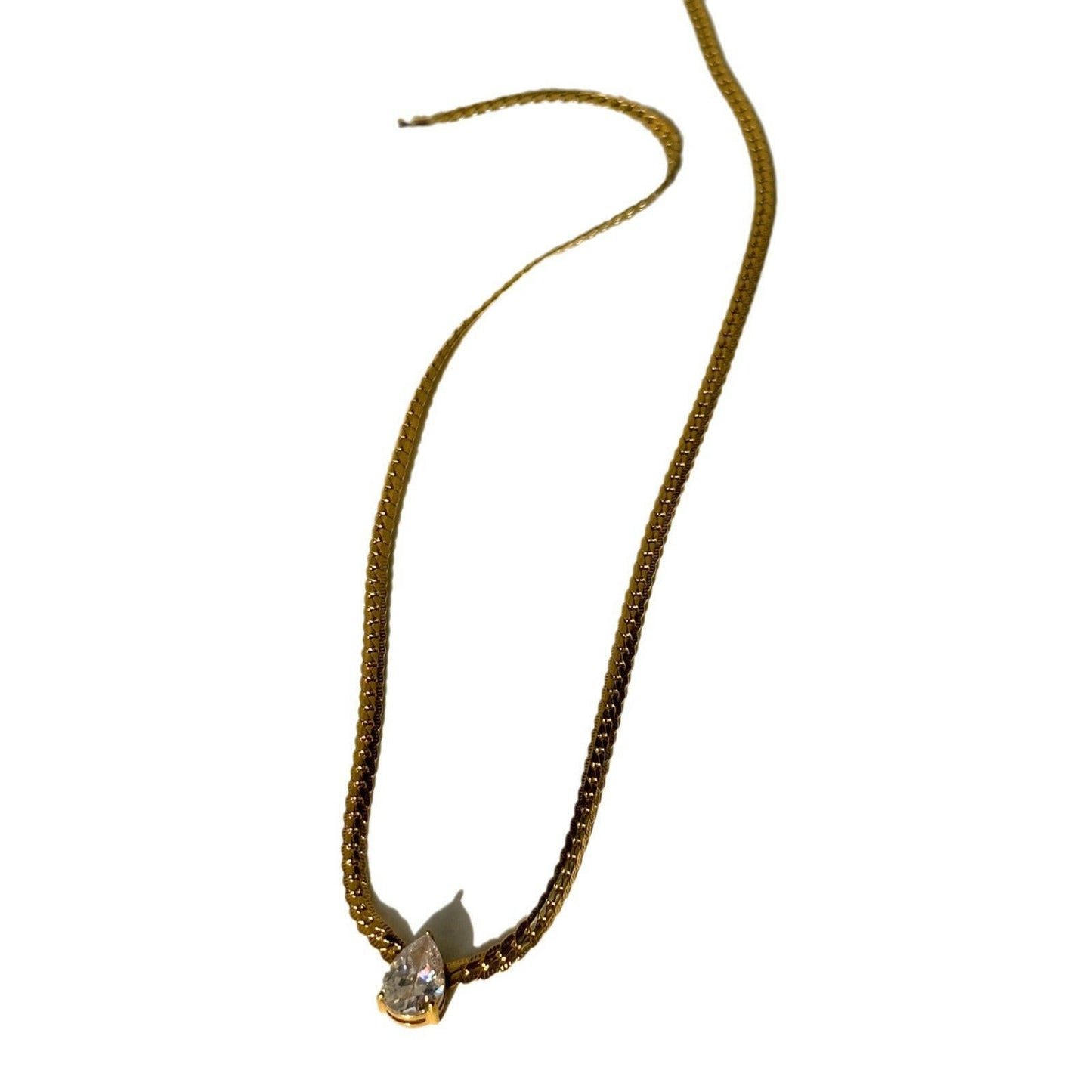 Kaze Vintage 18K Gold O-Ring Drop Chain Necklace | Titanium Steel Pendant Necklace