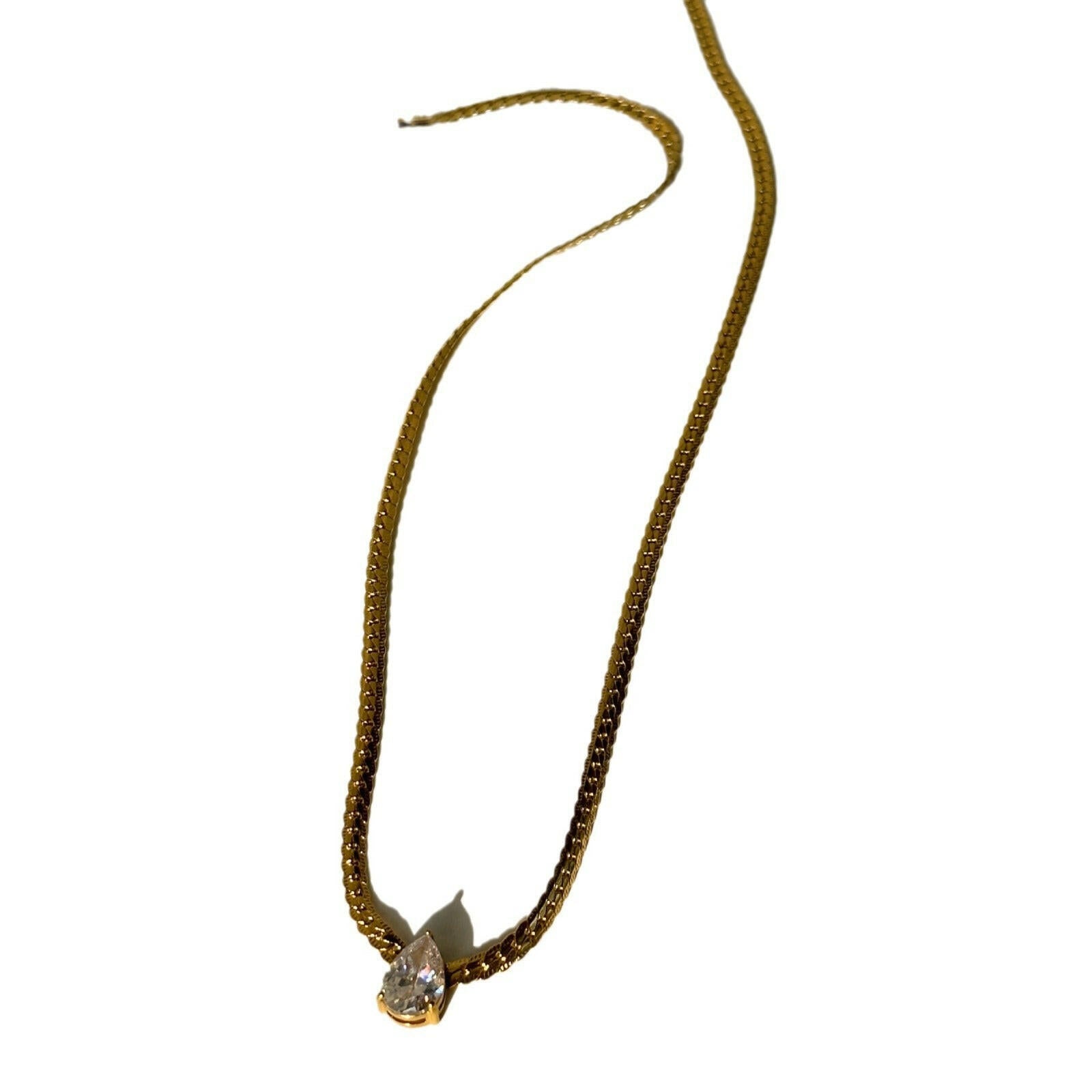 Kaze Vintage 18K Gold O-Ring Drop Chain Necklace | Titanium Steel Pendant Necklace