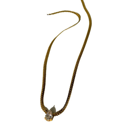 Kaze Vintage 18K Gold O-Ring Drop Chain Necklace | Titanium Steel Pendant Necklace