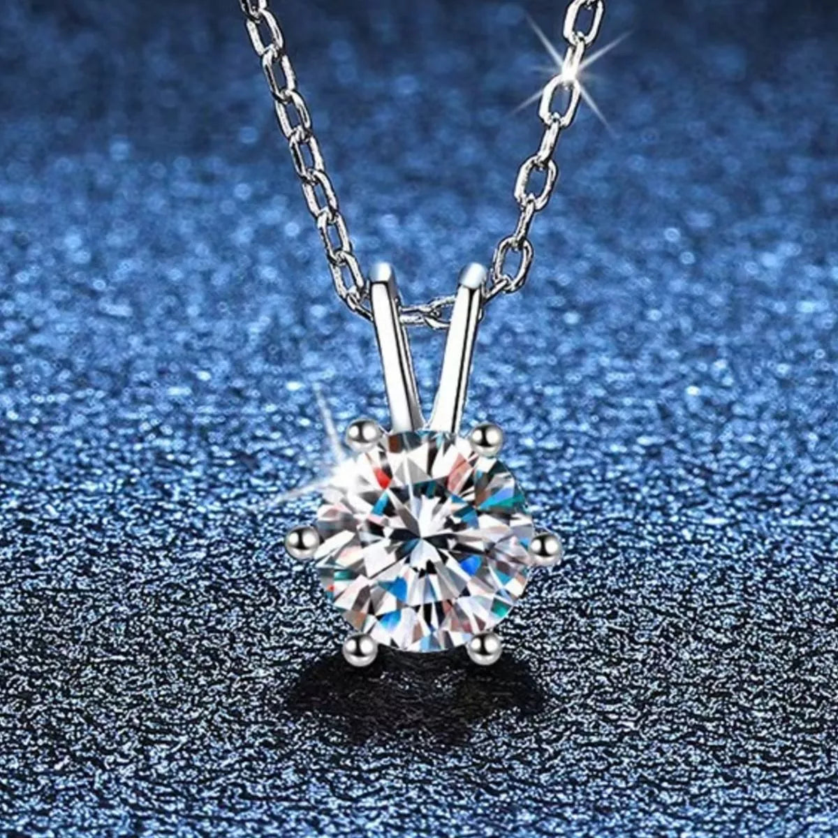 2 Carat Moissanite Pendant Necklace in 925 Sterling Silver