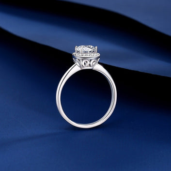 Kaze S925 Four-Prong Square-Cut Moissanite Sugar Cube Ring | Sterling Silver Ring Sizes 5–9 US