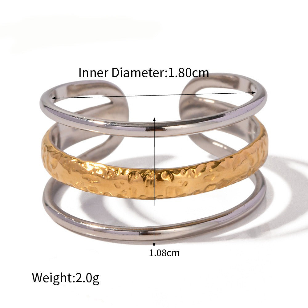 Kaze 18K Gold Geometric Fashion Ring Collection | 16 Style Variants in Contemporary Designs Style B-72
