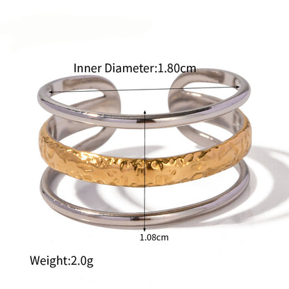 Kaze 18K Gold Geometric Fashion Ring Collection | 16 Style Variants in Contemporary Designs Style B-72