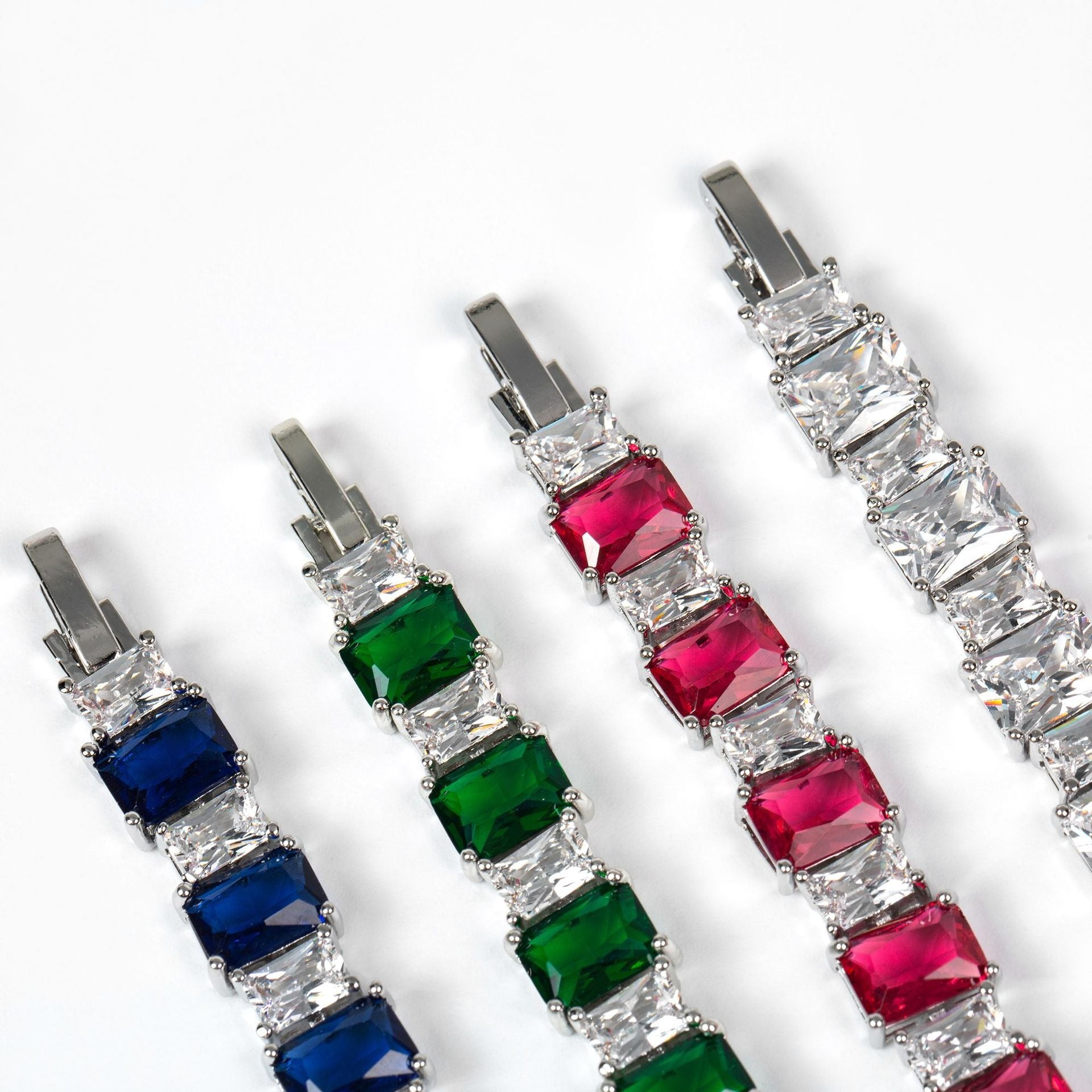 Kaze Square Micro-Pavé Zirconia Enamel Bracelet | Geometric Enamel Bracelet in 4 Colours