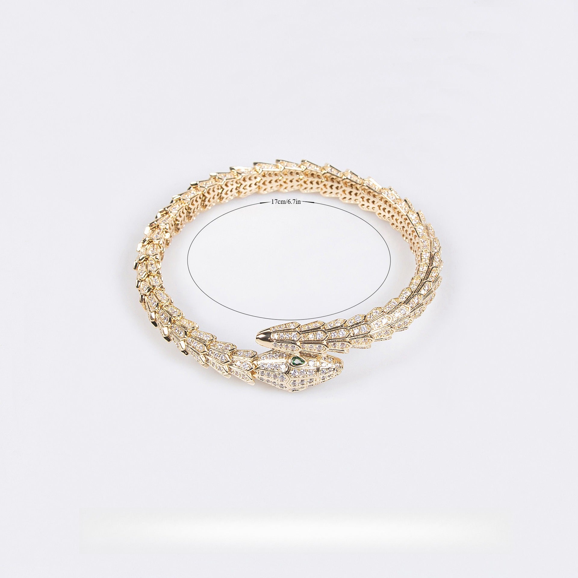 Kaze 18K Gold Snake Bracelet with Coloured Gemstones and Diamonds | Serpent Bracelet in Gold &amp; Silver