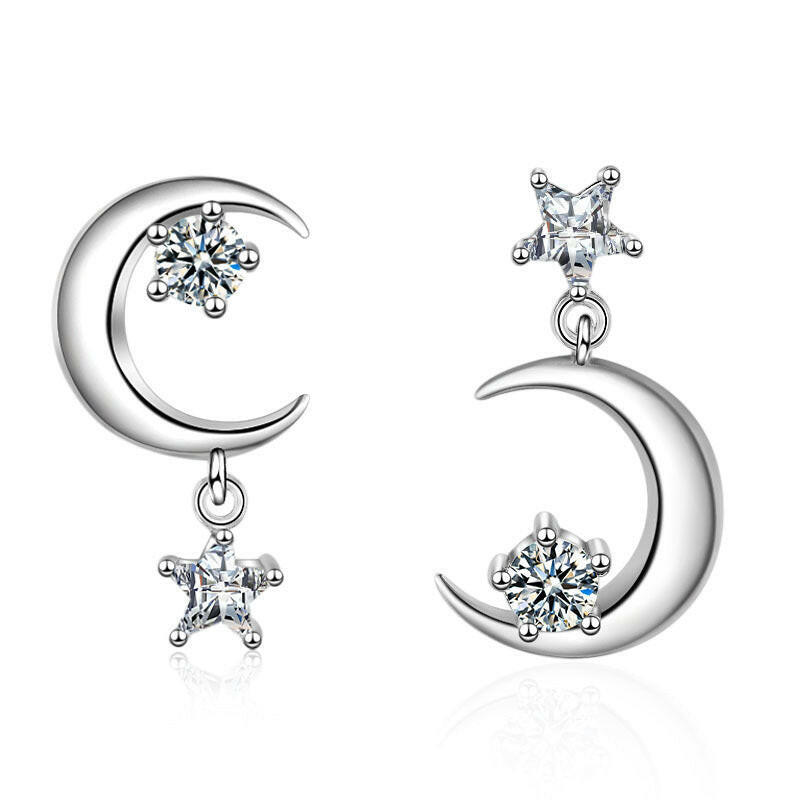 Kaze AAAAA Zirconium Geometric Diamond Earrings | Platinum Copper Precision Stud Earrings Platinum