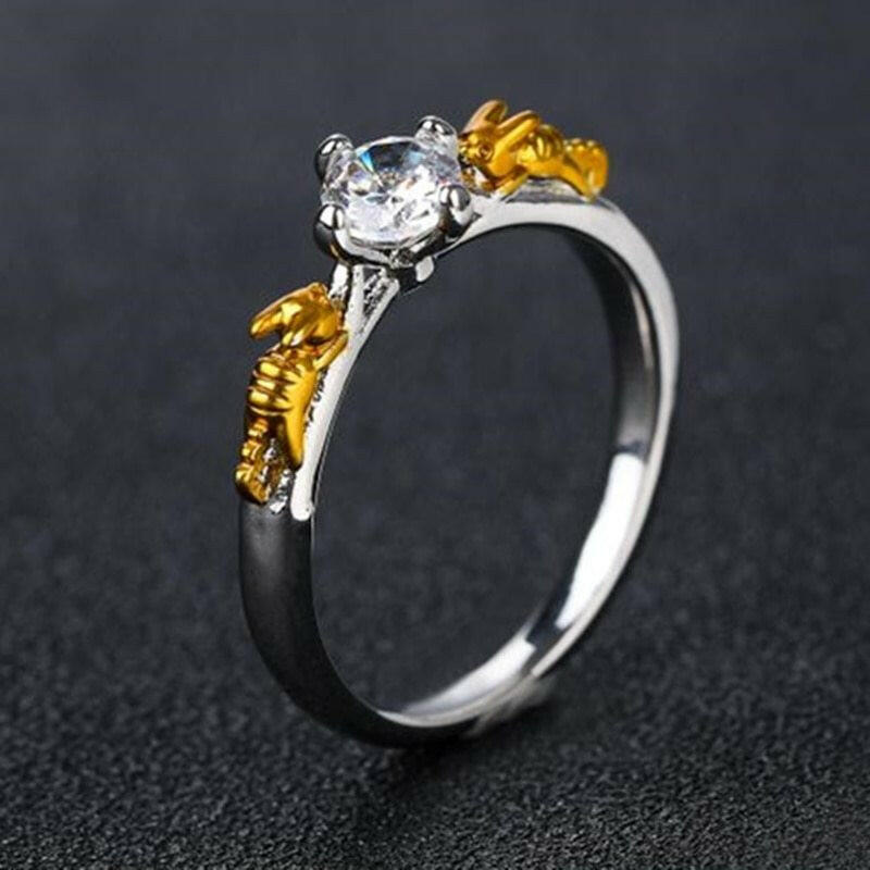 Kaze Prism Aura Crown-Style Copper Ring | Black Gold Geometric Statement Ring