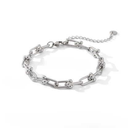 Kaze 18K Gold Horseshoe Chain Bracelet and Earrings Set | Lucky Horseshoe Jewellery in 5 Variants BraceletC