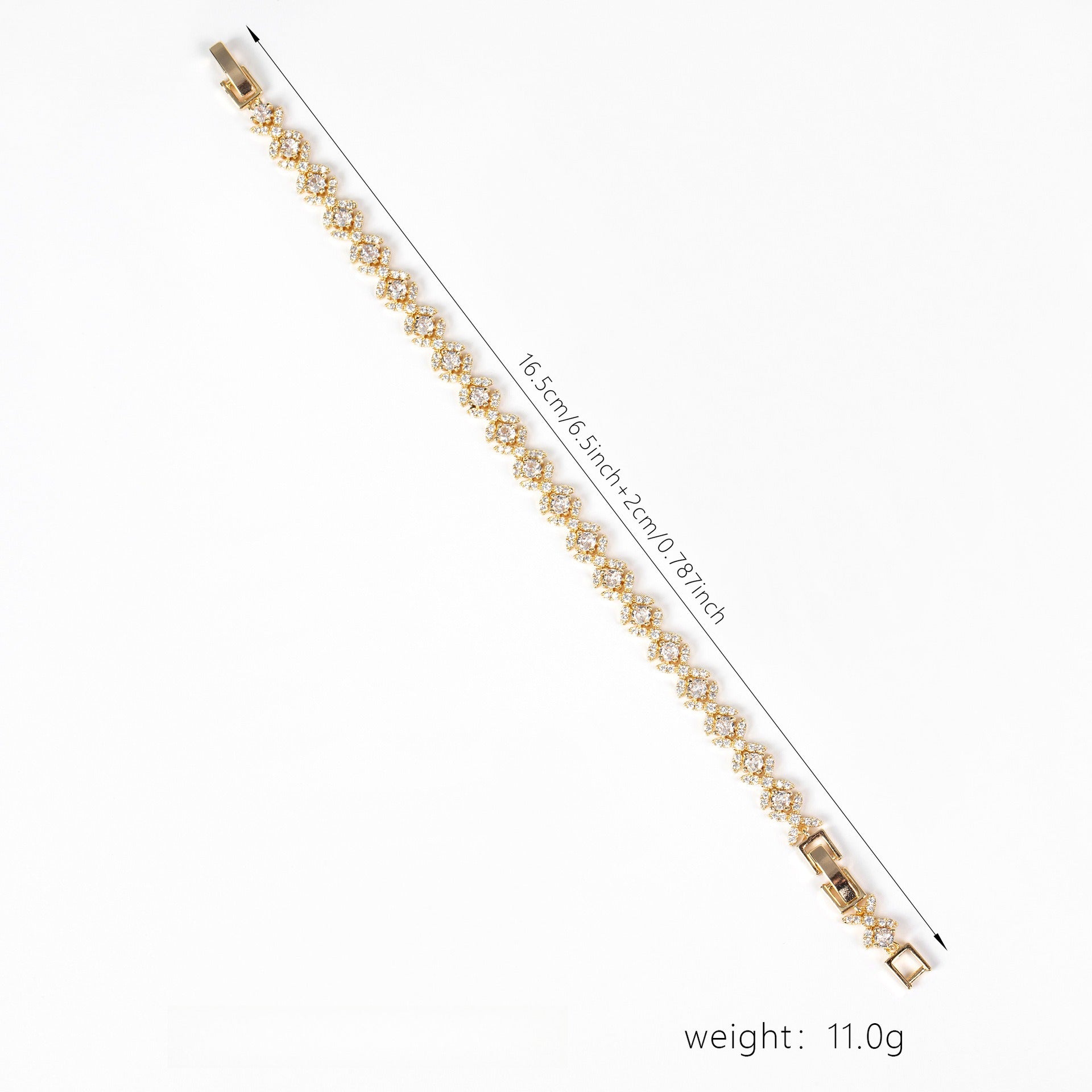 Kaze Small Cross Cubic Zirconia Bracelet | S925 Sterling Silver Cross Bracelet