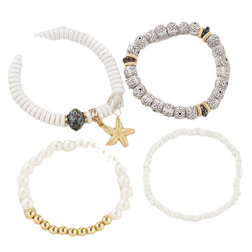 Kaze Multi-Layer Pearl Ethnic Bracelet | Adjustable Pearl Stacking Bracelet for Women