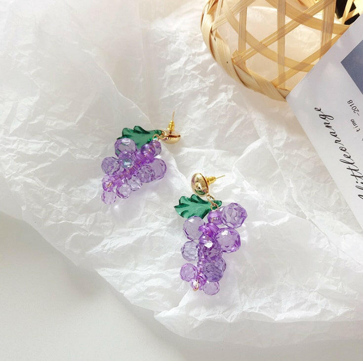 Kaze Grape Cluster Statement Earrings | Chic Fruit-Inspired Drop Earrings Stud earring