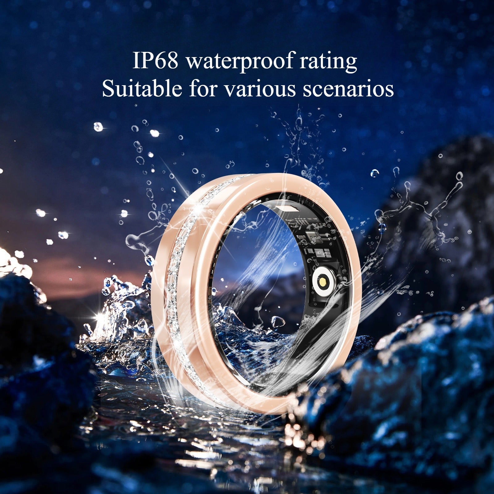 Kaze Smart Health Monitor Titanium Ring | Heart Rate, Blood Oxygen &amp; Sleep Tracking Ring