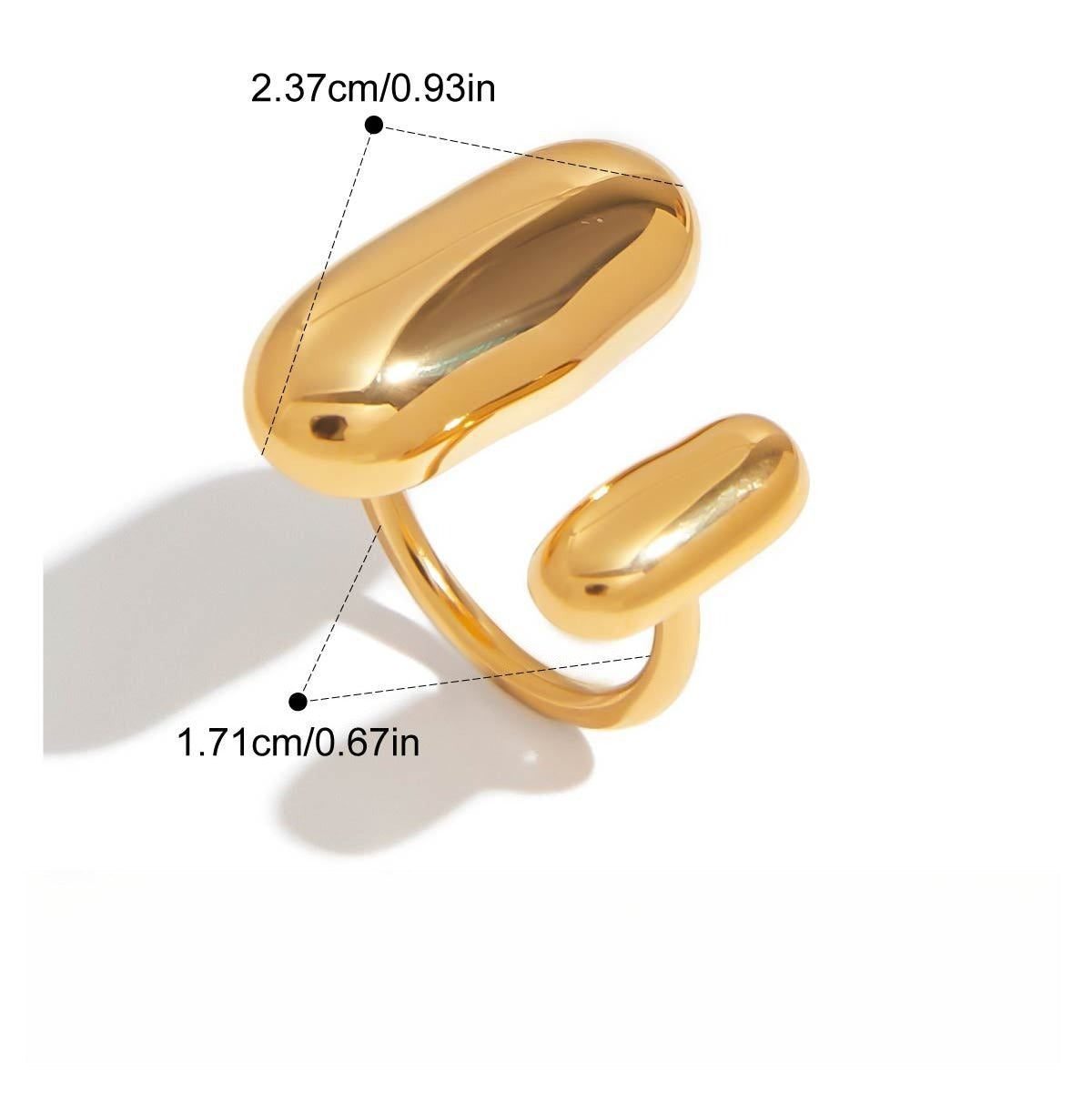 Kaze 18K Gold Luxury Titanium Adjustable Ring | Light Luxury Ring Collection in Ring A, B &amp; C Adjustable Ring A