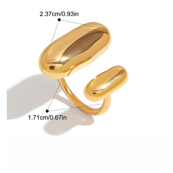Kaze 18K Gold Luxury Titanium Adjustable Ring | Light Luxury Ring Collection in Ring A, B &amp; C Adjustable Ring A