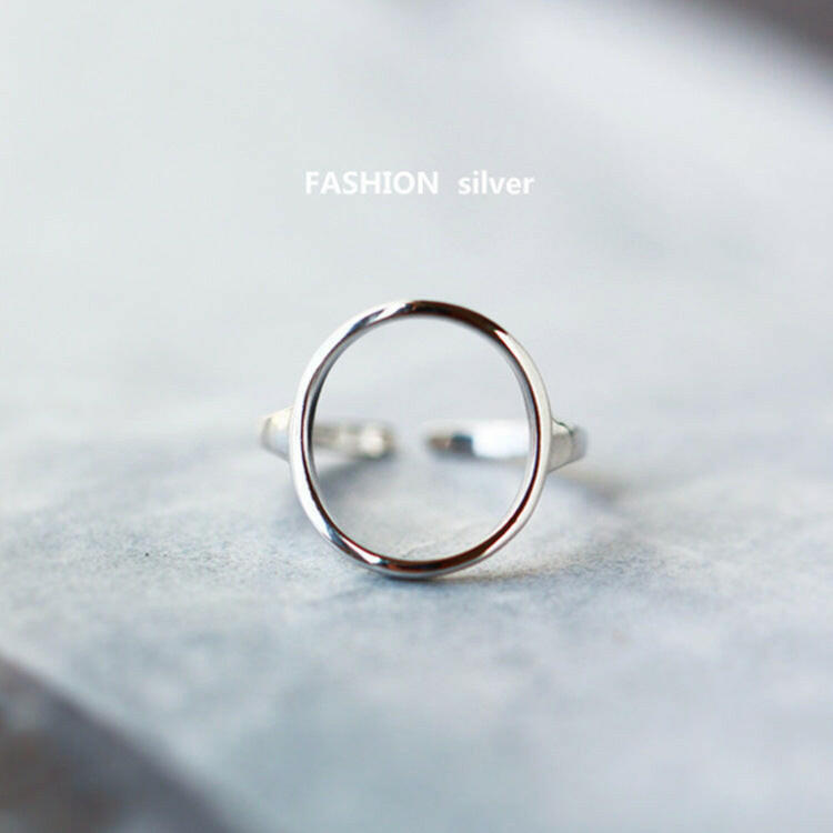 Kaze Retro Feather Adjustable Copper Ring | Open Band Nature-Inspired Ring Silver round One size