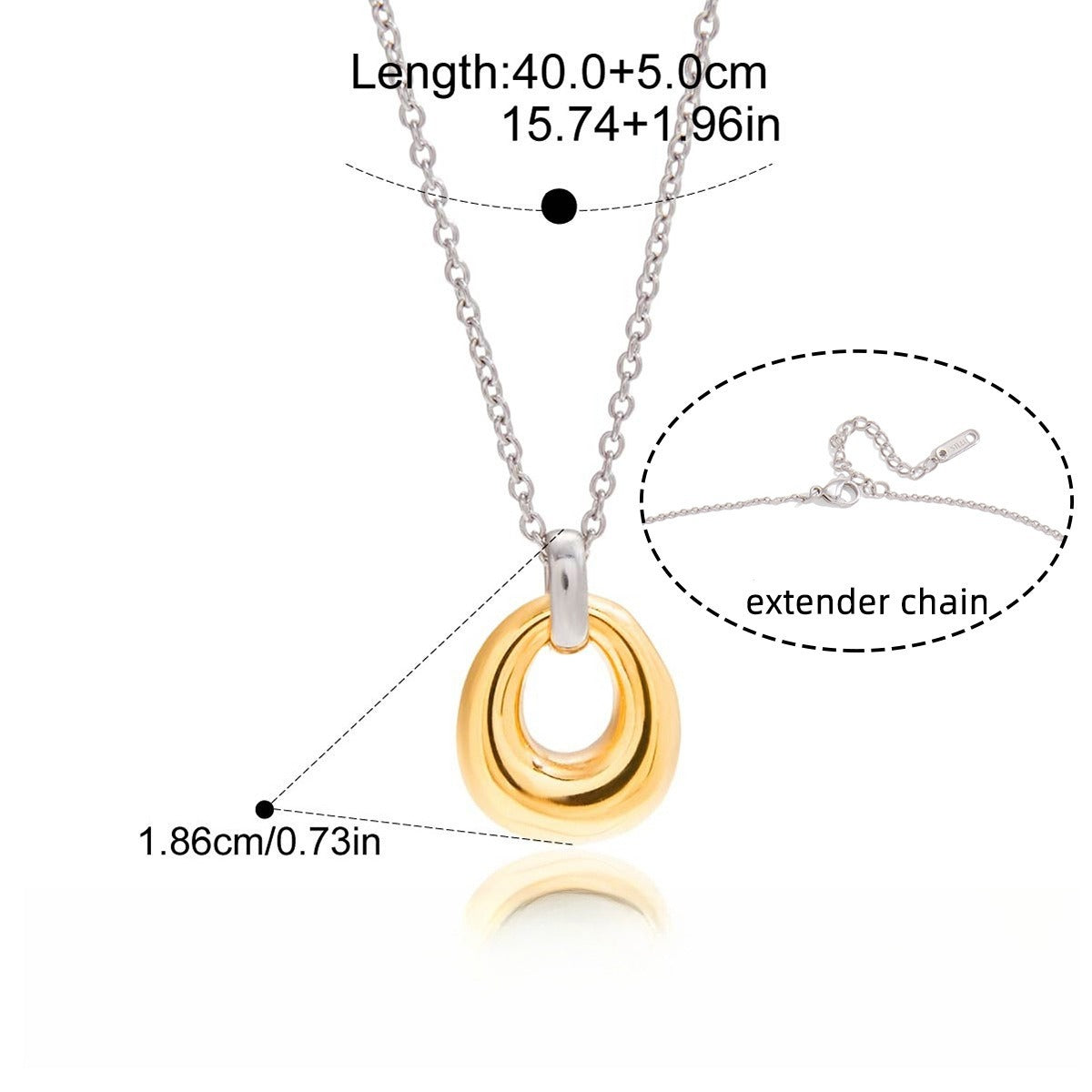 Kaze 18K Gold Titanium Necklace, Ring and Earring Collection | Complete 5-Piece Luxury Jewellery Set Necklace B