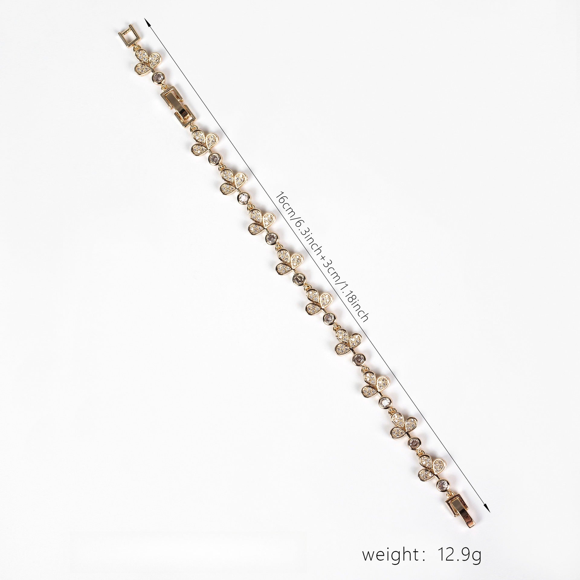 Kaze Teardrop Clover Bracelet | Light Luxury Clover Bracelet in Gold &amp; White