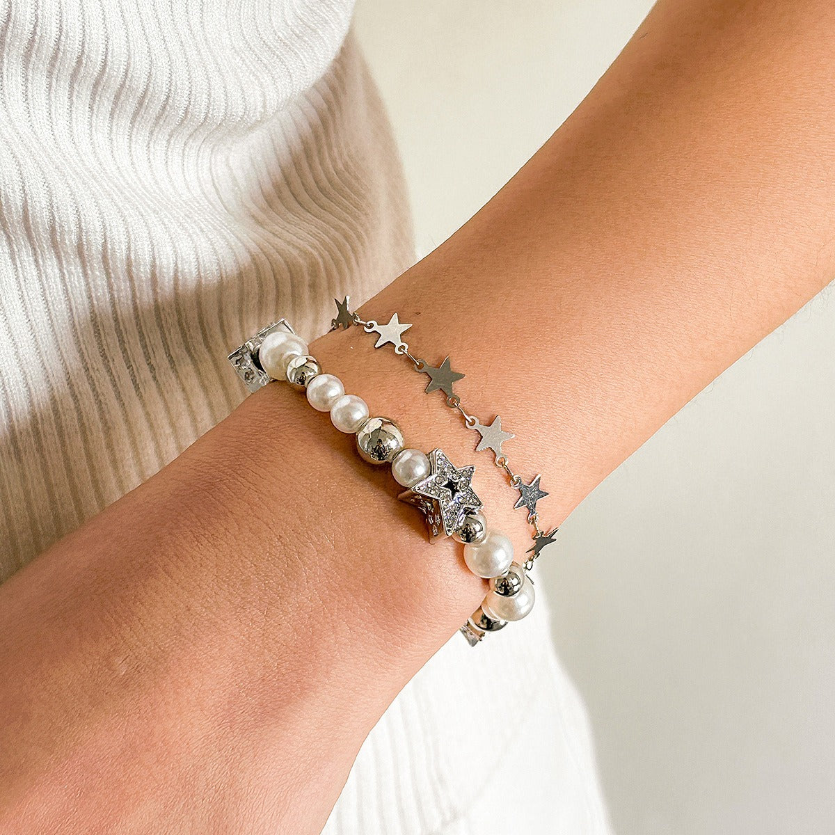 Kaze Star and Heart-Shaped Pendant Tassel Bracelet Set | Zinc Alloy Charm Bracelet in 5 Variants