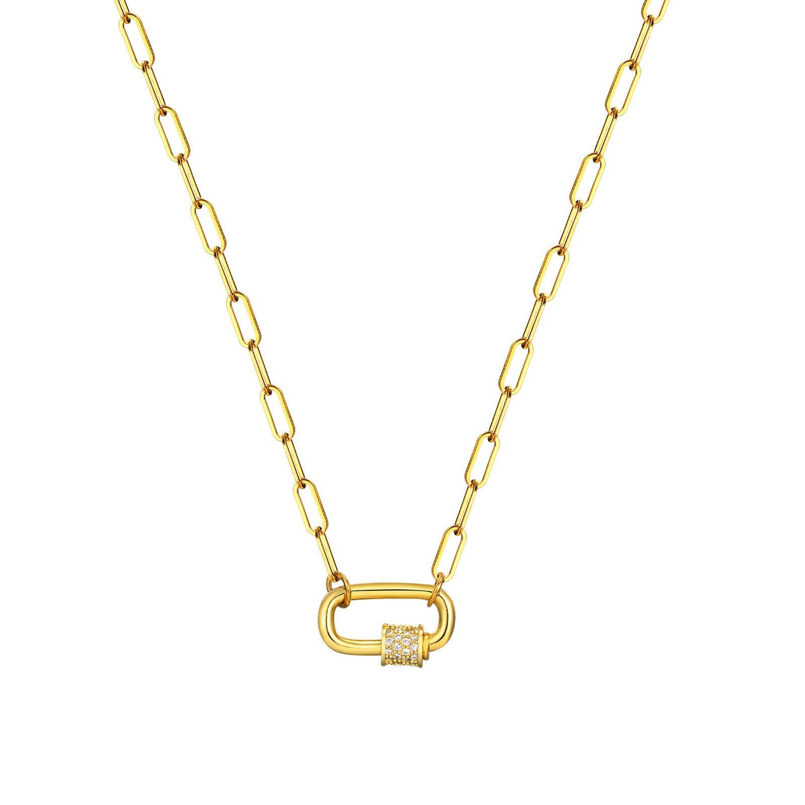 Kaze Geometric Square Stainless Steel Necklace | Minimalist Pendant Necklace in Gold &amp; Silver
