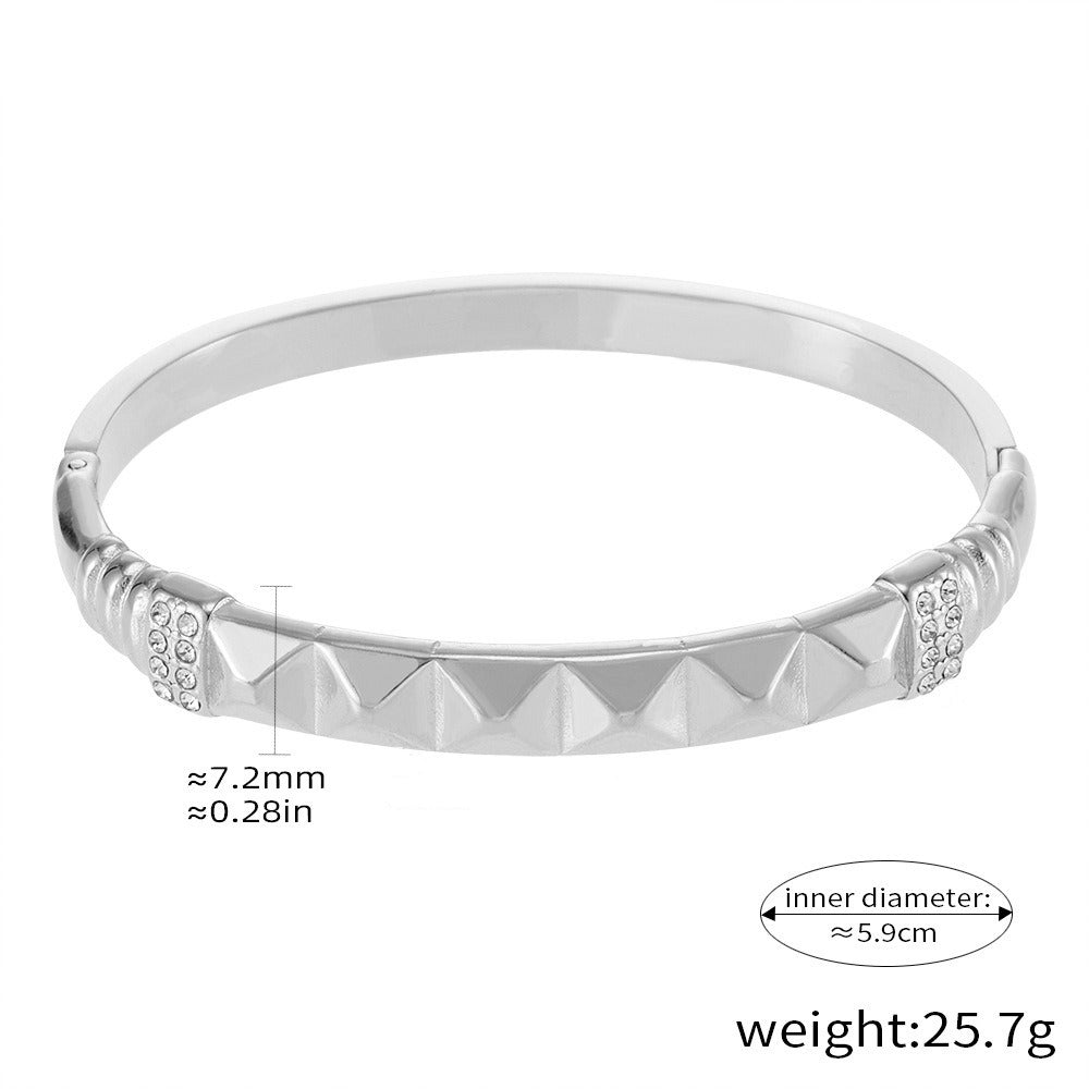 Kaze Geometric Hollow Design Bracelet | 18K Gold Statement Bangle — 12 Style Variants