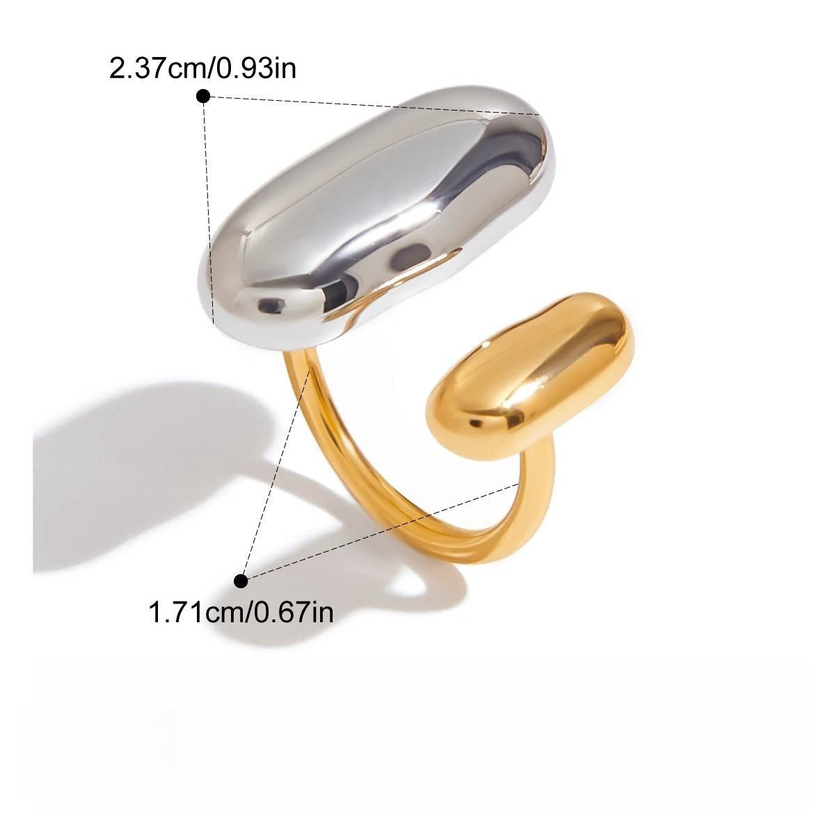 Kaze 18K Gold Luxury Titanium Adjustable Ring | Light Luxury Ring Collection in Ring A, B &amp; C Adjustable Ring B