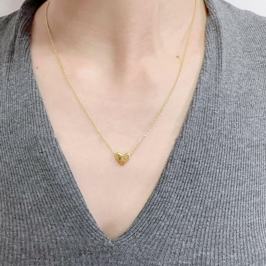 Kaze Flowing Heart-Shaped S925 Sterling Silver Necklace | Gold &amp; Silver Heart Pendant