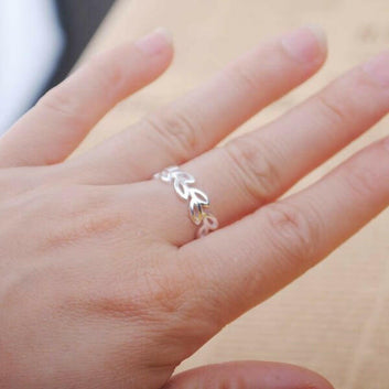 Kaze S925 Sterling Silver Hollow Leaf Ring | Openwork Botanical Silver Ring
