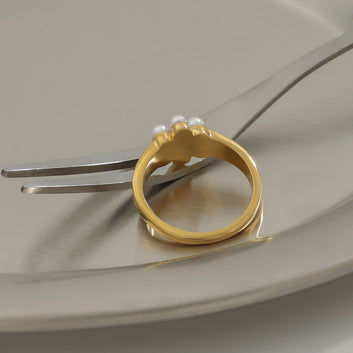 Kaze Pearl Titanium Steel Ring Collection | Premium Pearl Ring in 3 Size &amp; Style Variants
